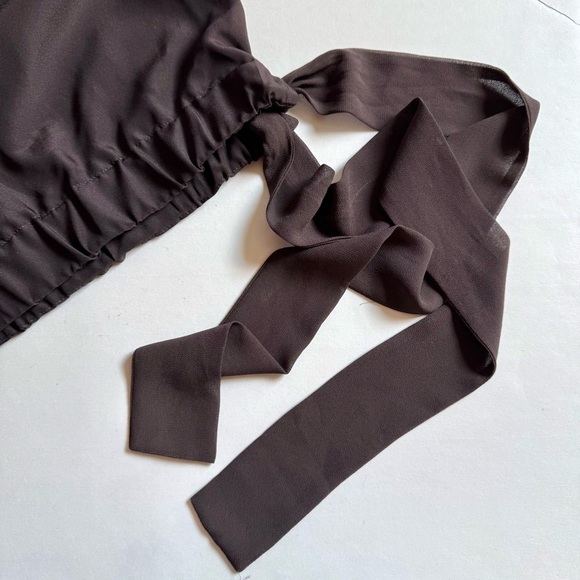 MICHAEL MICHAEL KORS XL Crepe Blouson Top Elastic Hem Side Tie Pullover Style - Picture 13 of 15